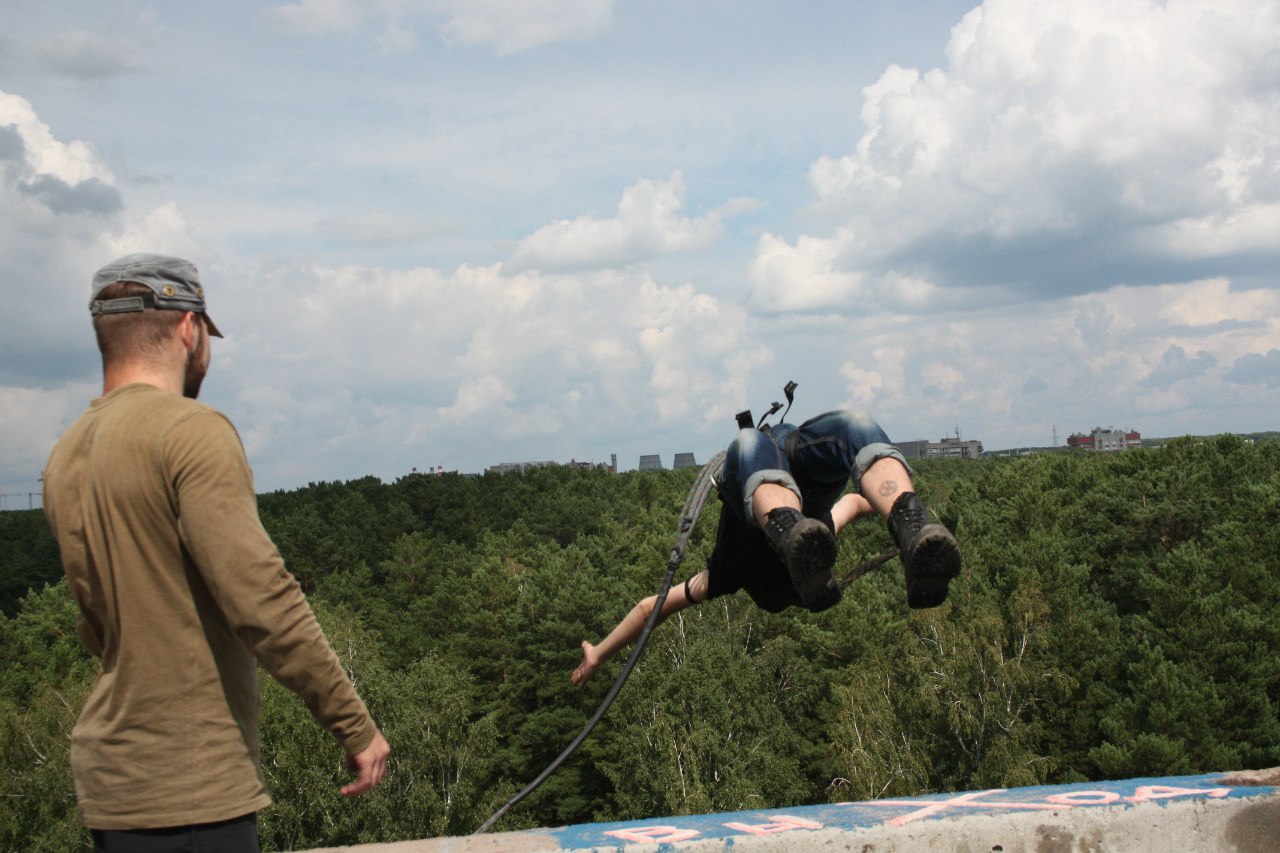 Прыжки с верёвкой с моста и других объектов в Новосибирске. Rope-Jumper